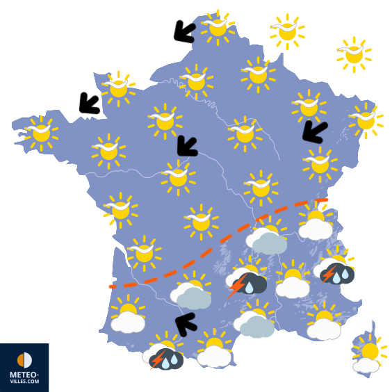 Carte de prévisions du temps du Vendredi 24 avril 2026