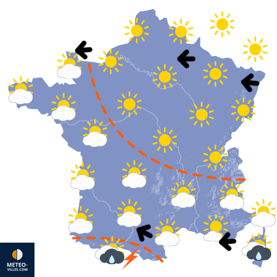 Carte de prévisions du temps du Dimanche 26 avril 2026