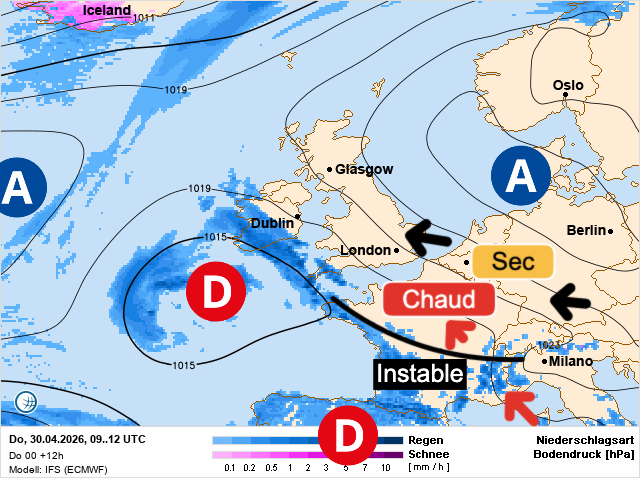 Carte de prévisions d'europe du Jeudi 30 avril 2026