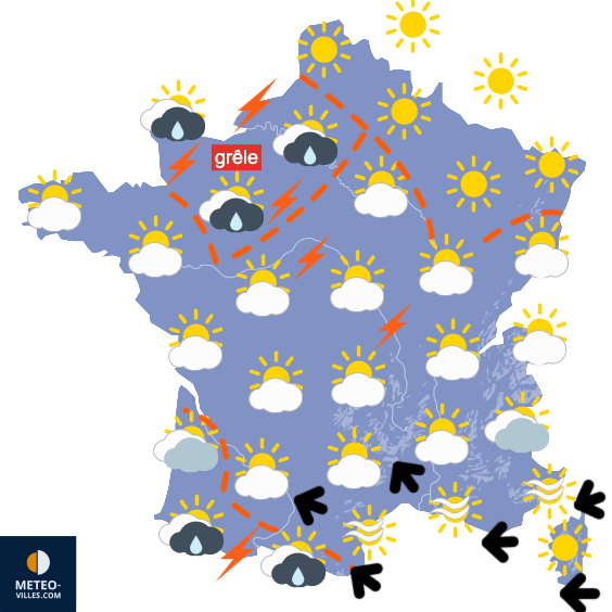 Carte de prévisions du temps du Jeudi 30 avril 2026
