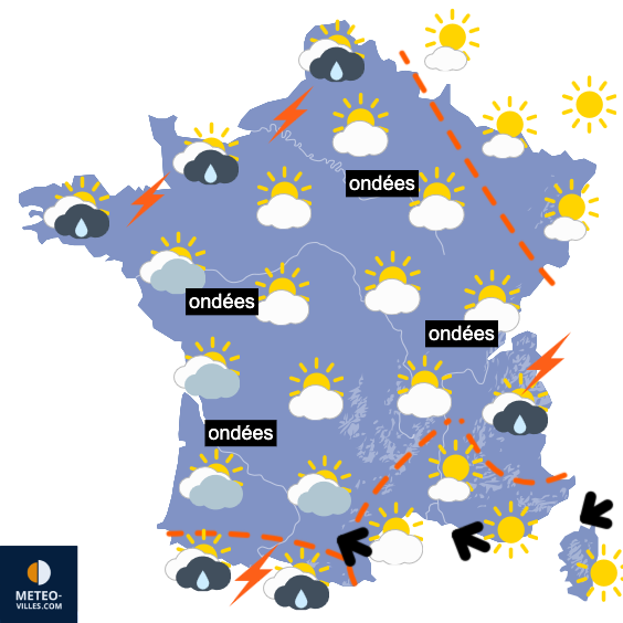 Carte de prévisions du temps du Samedi 2 mai 2026