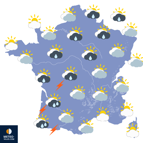 Carte de prévisions du temps du Dimanche 3 mai 2026