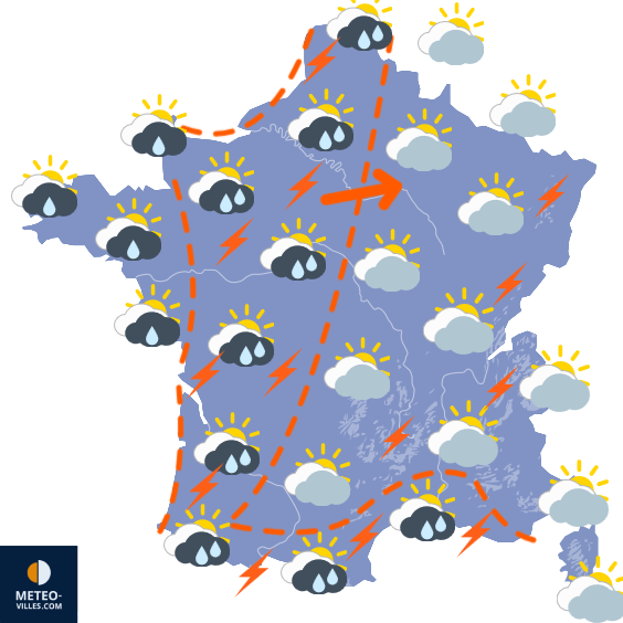 Carte de prévisions du temps du Mardi 28 avril 2026