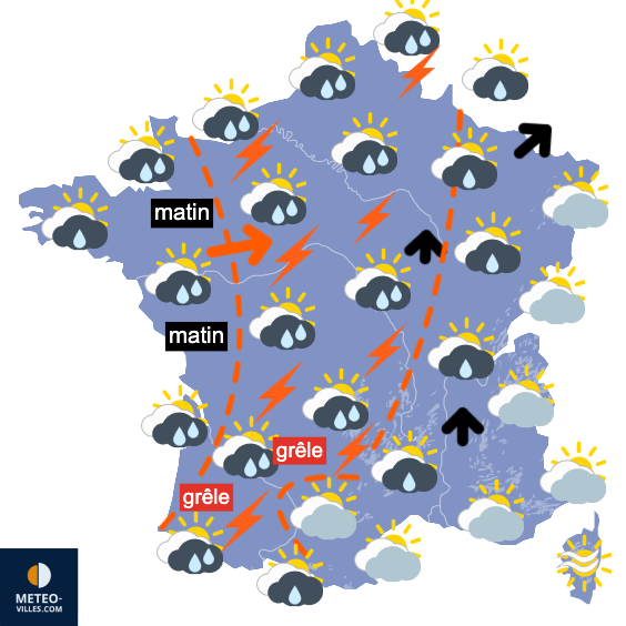 Carte de prévisions du temps du Samedi 2 mai 2026