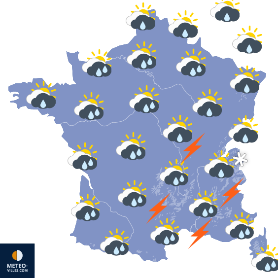 Carte de prévisions du temps du Mardi 28 avril 2026