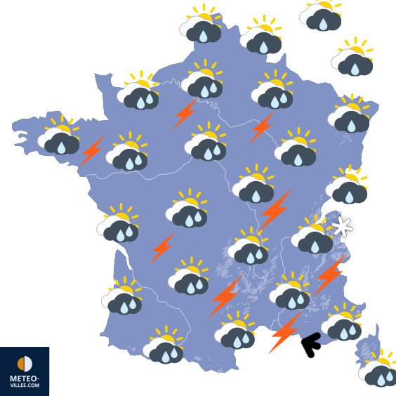 Carte de prévisions du temps du Mardi 28 avril 2026