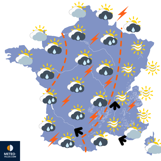 Carte de prévisions du temps du Wednesday, April 29, 2026