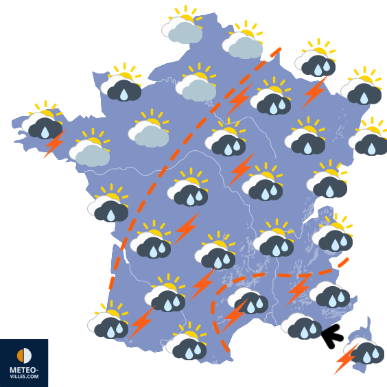 Carte de prévisions du temps du Samedi 2 mai 2026