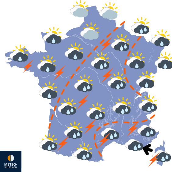 Carte de prévisions du temps du Dimanche 3 mai 2026