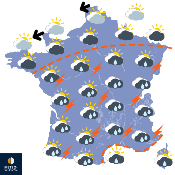 Carte de prévisions du temps du Jeudi 30 avril 2026