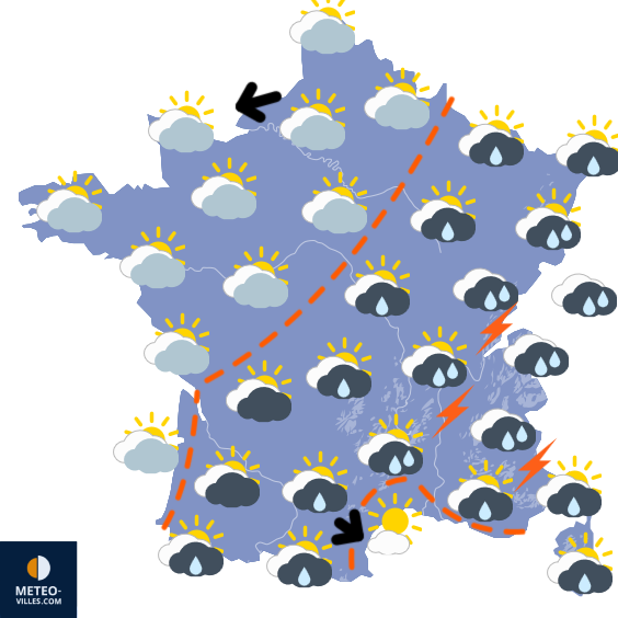 Carte de prévisions du temps du Jeudi 30 avril 2026