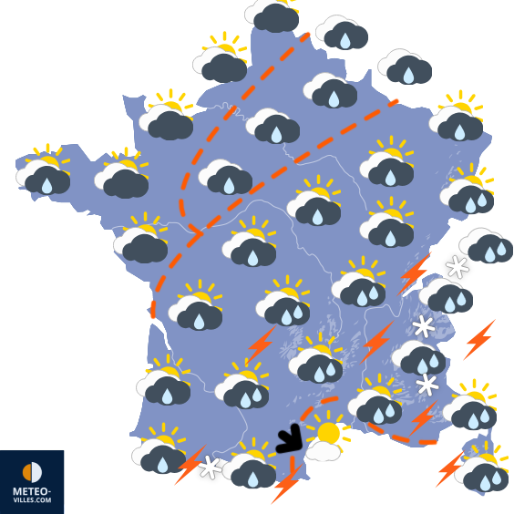 Carte de prévisions du temps du Monday, May 4, 2026