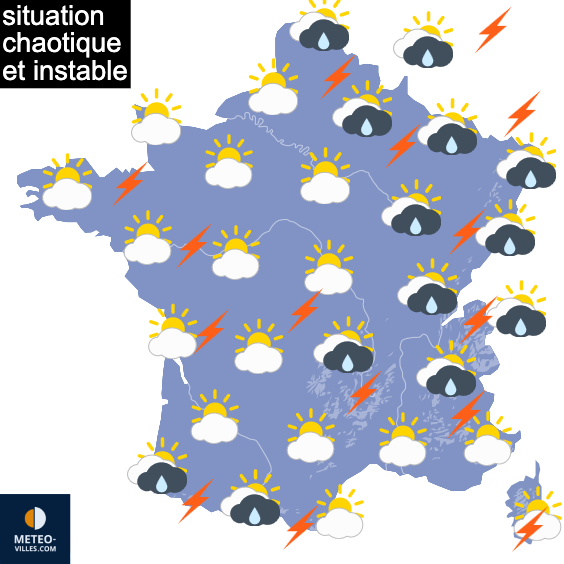 Carte de prévisions du temps du Samedi 2 mai 2026