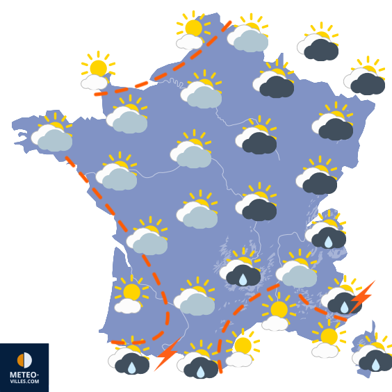 Carte de prévisions du temps du Monday, May 4, 2026