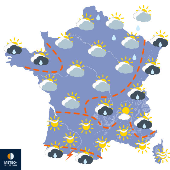 Carte de prévisions du temps du Mercredi 6 mai 2026