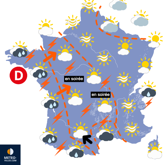 Carte de prévisions du temps du Monday, May 4, 2026
