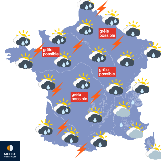 Carte de prévisions du temps du Samedi 9 mai 2026