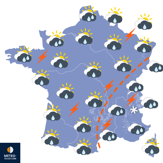 Carte de prévisions du temps du Samedi 2 mai 2026