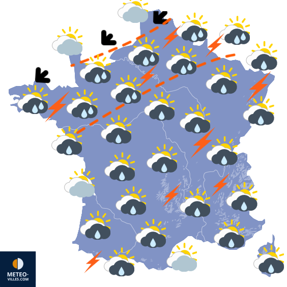 Carte de prévisions du temps du Dimanche 10 mai 2026