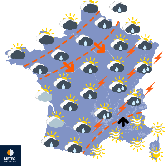 Carte de prévisions du temps du Mercredi 6 mai 2026