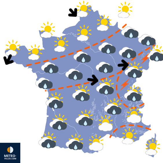 Carte de prévisions du temps du Vendredi 8 mai 2026