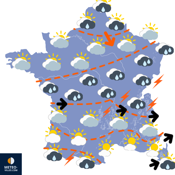 Carte de prévisions du temps du Dimanche 10 mai 2026
