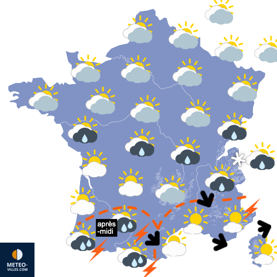 Carte de prévisions du temps du Thursday, May 7, 2026