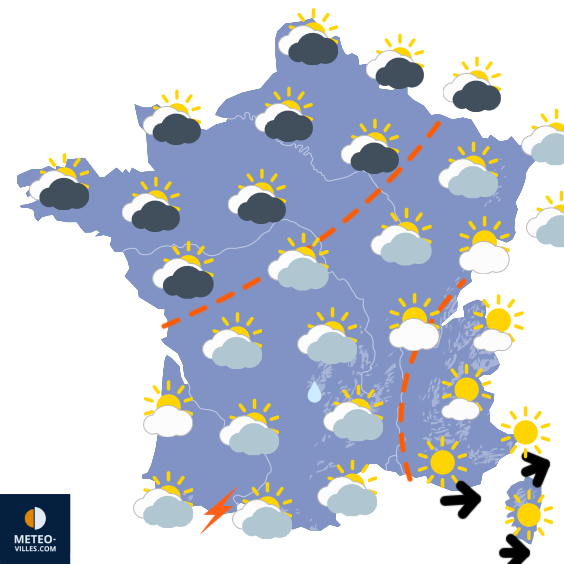Carte de prévisions du temps du Samedi 9 mai 2026