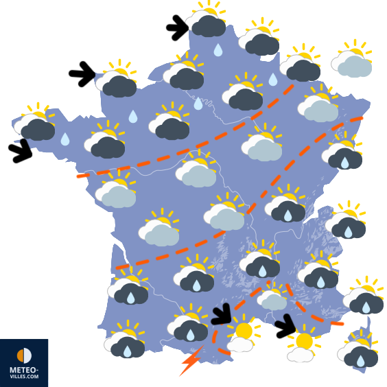 Carte de prévisions du temps du Sunday, May 10, 2026