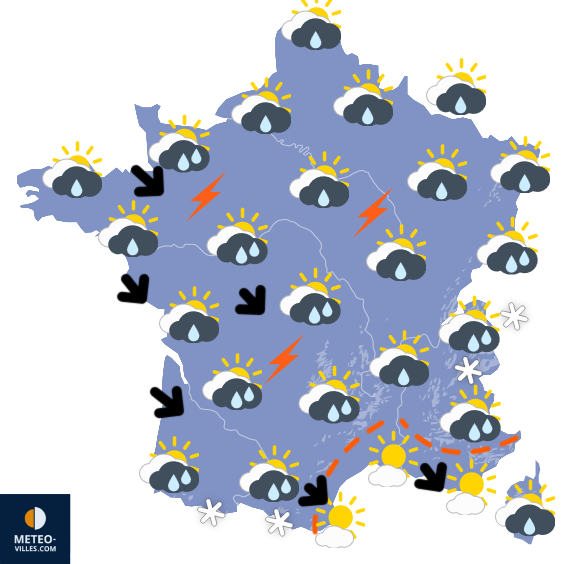 Carte de prévisions du temps du Sunday, May 10, 2026