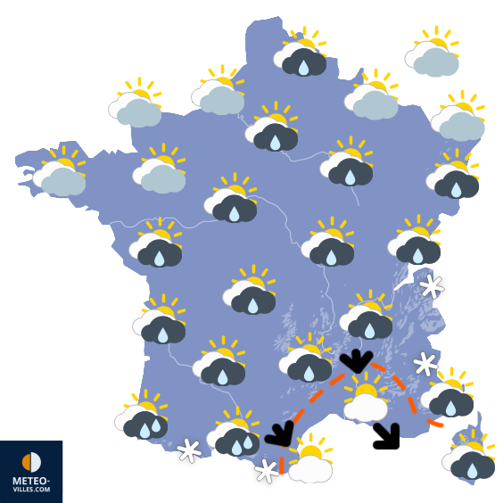 Carte de prévisions du temps du Samedi 9 mai 2026