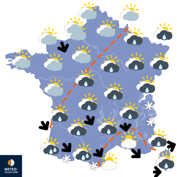 Carte de prévisions du temps du Sunday, May 10, 2026