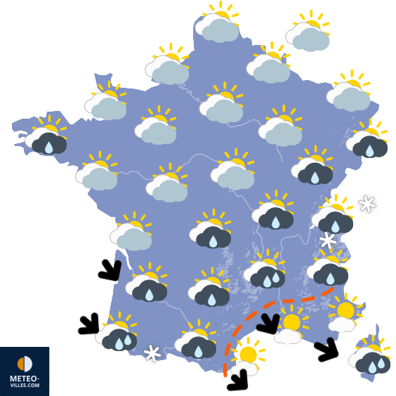 Carte de prévisions du temps du Samedi 16 mai 2026
