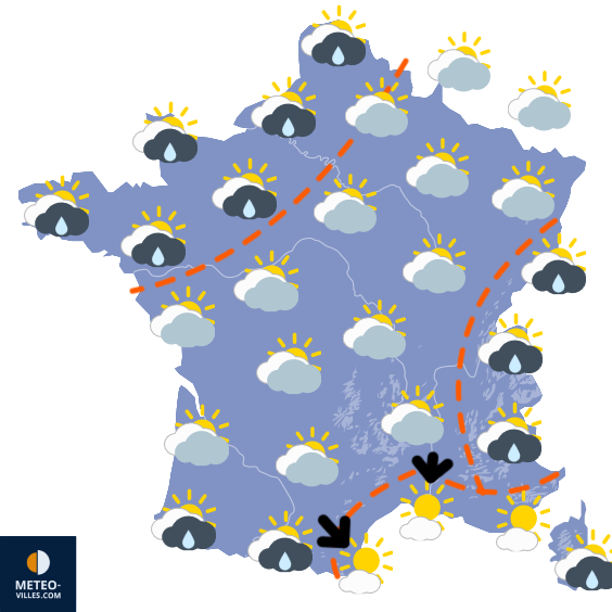 Carte de prévisions du temps du Dimanche 17 mai 2026