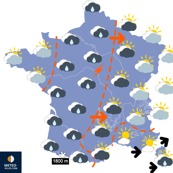 Carte de prévisions du temps du Jeudi 14 mai 2026