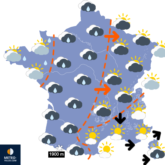 Carte de prévisions du temps du Vendredi 15 mai 2026