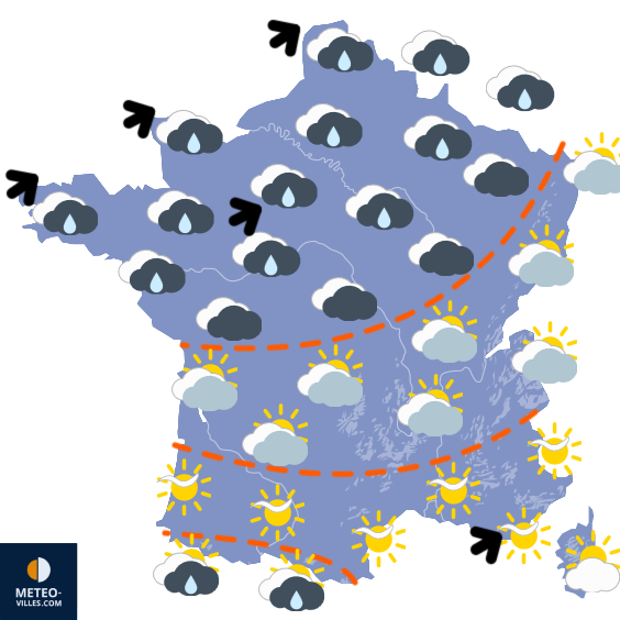 Carte de prévisions du temps du Jeudi 14 mai 2026