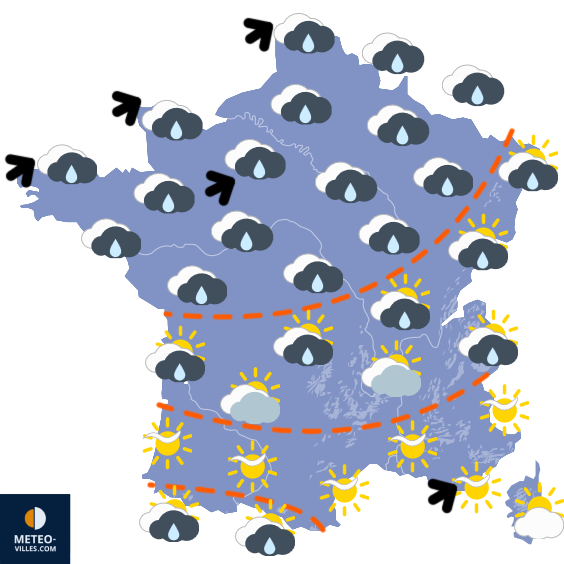 Carte de prévisions du temps du Vendredi 15 mai 2026