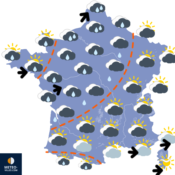 Carte de prévisions du temps du Samedi 16 mai 2026