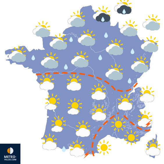 Carte de prévisions du temps du Vendredi 15 mai 2026