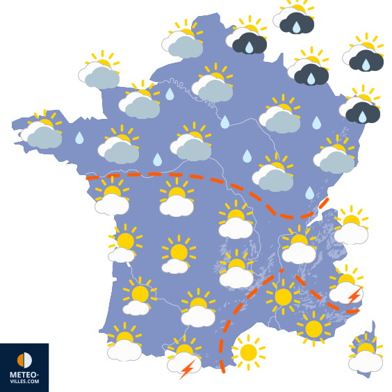 Carte de prévisions du temps du Samedi 16 mai 2026