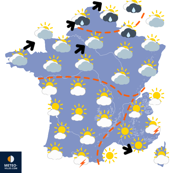 Carte de prévisions du temps du Dimanche 17 mai 2026