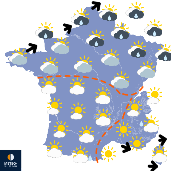 Carte de prévisions du temps du Mercredi 20 mai 2026
