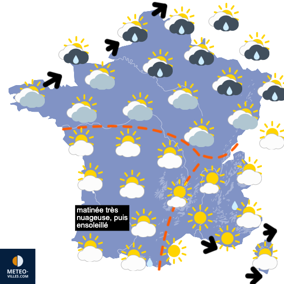 Carte de prévisions du temps du Mercredi 20 mai 2026