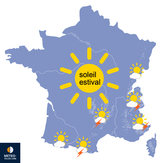 Carte de prévisions du temps du Samedi 23 mai 2026