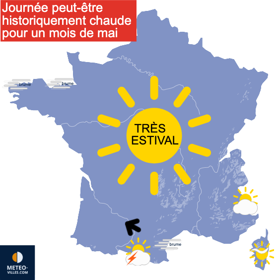 Carte de prévisions du temps du Samedi 23 mai 2026
