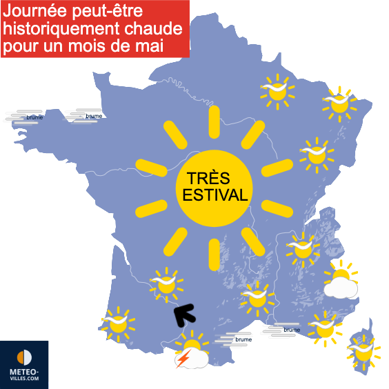 Carte de prévisions du temps du Vendredi 22 mai 2026