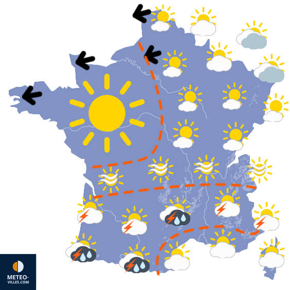 Carte de prévisions du temps du Dimanche 17 mai 2026