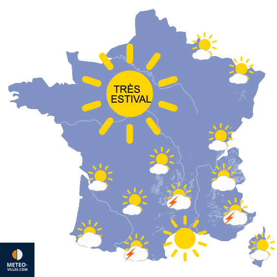 Carte de prévisions du temps du Mercredi 20 mai 2026
