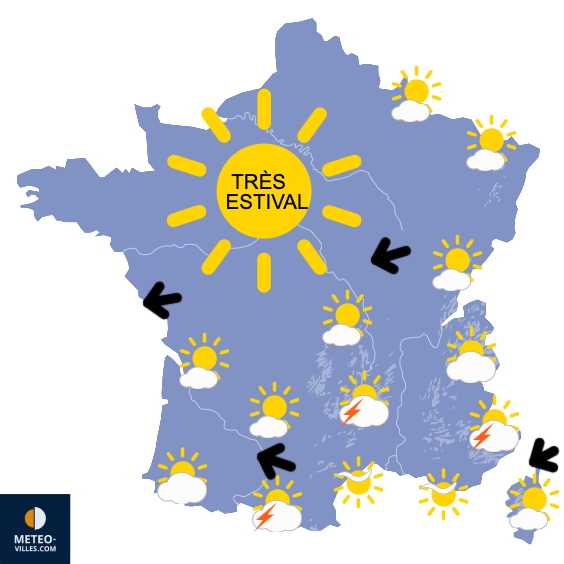 Carte de prévisions du temps du Dimanche 24 mai 2026